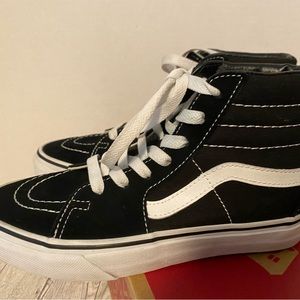 Vans Hi Tops Old Skool Sk8-Hi Black/White Authentic Vans Skate Shoe NEW! Unisex